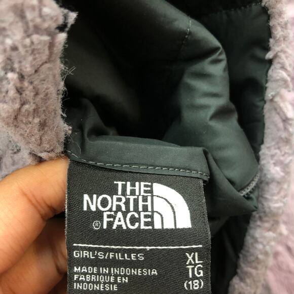 The North Face NF0A3Y7E Reversible Mossbud Swirl Jacket Girls XL Black Purple - Picture 4 of 16